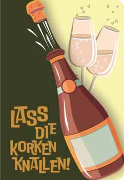 31628 Grußkarte Fun-Cut Lass die Korken knallen